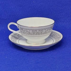 Footed Cup Saucer Noritake Naples Pattern Discontinued 6975 Fine China Vintage